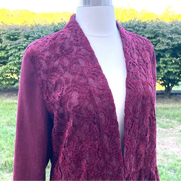 Chico’s lace and faux suede jacket - Picture 6 of 16